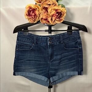 Candie's Dark Blue Rolled-Hem Denim Shorts